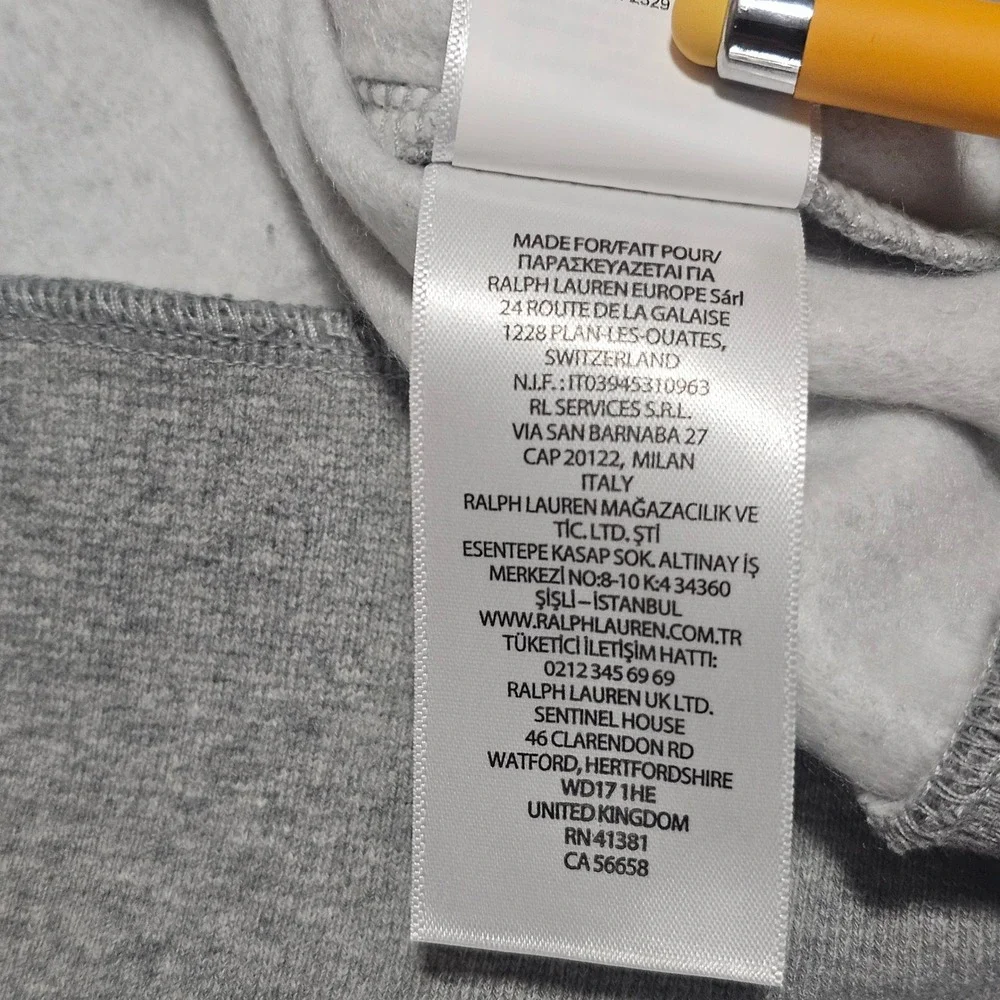 Polo Ralph Lauren Unisex Grey Crest Logo Crewneck Sweatshirt 2XB NWOT